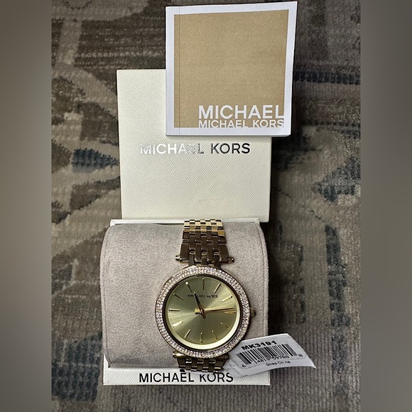 NWT Gold-Tone Stainless Steel Bracelet Watch - Pavé Case by Michael Kors - Picture 1 of 9